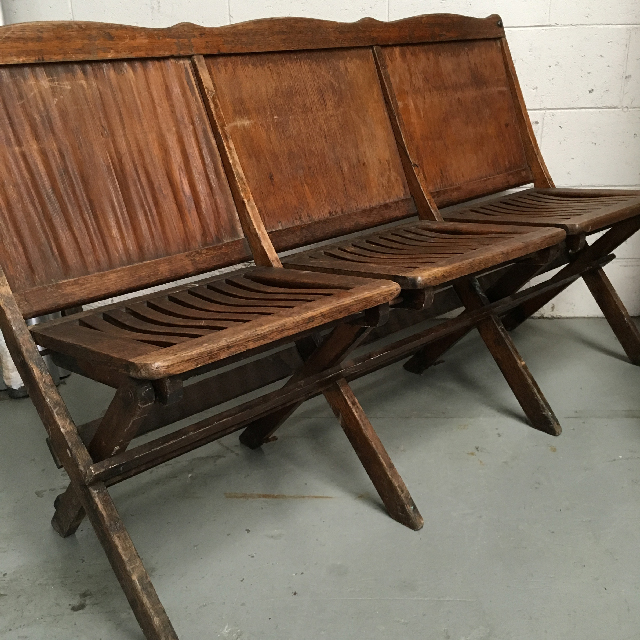 CHAIR, Folding Timber Theatre (Slatted), Set of 3